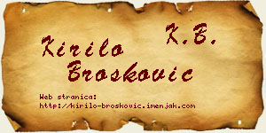 Kirilo Brošković vizit kartica